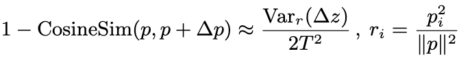 Theorem 2 formula for probability-space cosine deviation