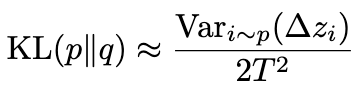 Theorem 3 formula for KL divergence approximation